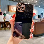 "Modisches TPU Handyhülle mit Electroplating für iPhone - Klassisch Schwarz, Athen Weiß, Kirsch Lila, Maiden Pink, Minze Grün, Hawthorn Rot"