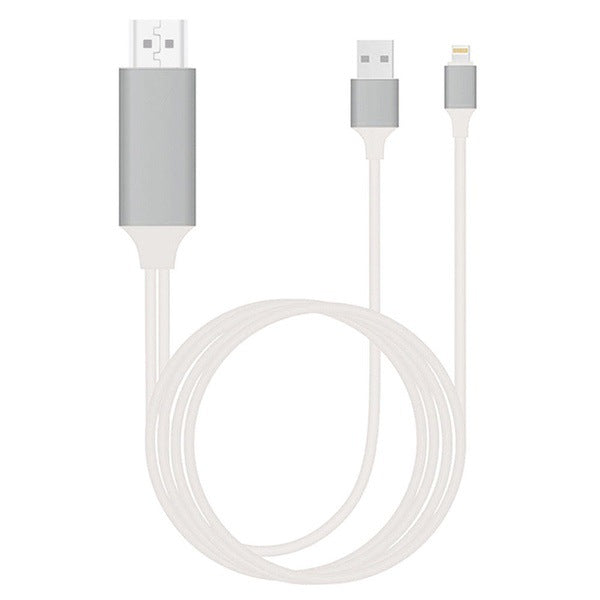 "Universelles 2M HDMI TV AV Adapterkabel, Kompatibel mit Apple iPhone 5 6 6S 7 7 Plus, USB 1080P, Unterstützt Aufladung und 4K x 2K @30Hz Auflösung"