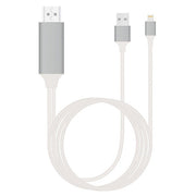 "Universelles 2M HDMI TV AV Adapterkabel, Kompatibel mit Apple iPhone 5 6 6S 7 7 Plus, USB 1080P, Unterstützt Aufladung und 4K x 2K @30Hz Auflösung"