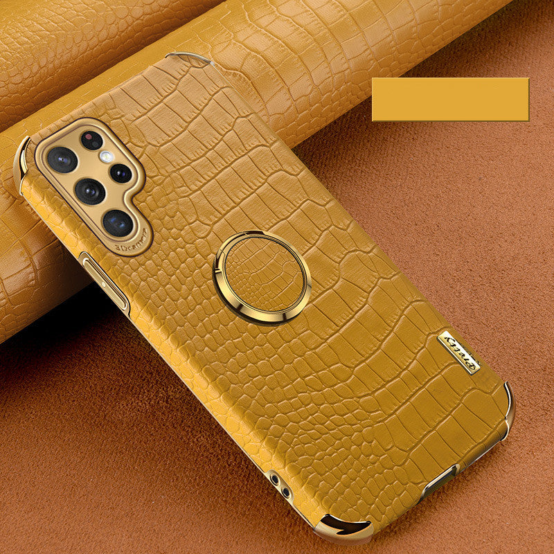 "Premium Imitationsleder Schutzhülle für Samsung S20-S22 Modelle - Rundumschutz im Schachbrettdesign"