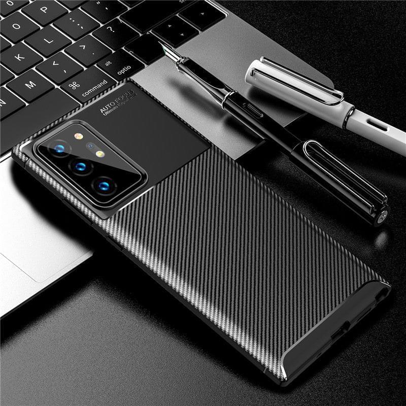 "Premium Samsung S20 Schutzhülle: Anti-Sturz, Anti-Kratzer, Rutschfeste Rückseite - Business-Stil in Vollfarbe aus Karbonfaser-TPU"