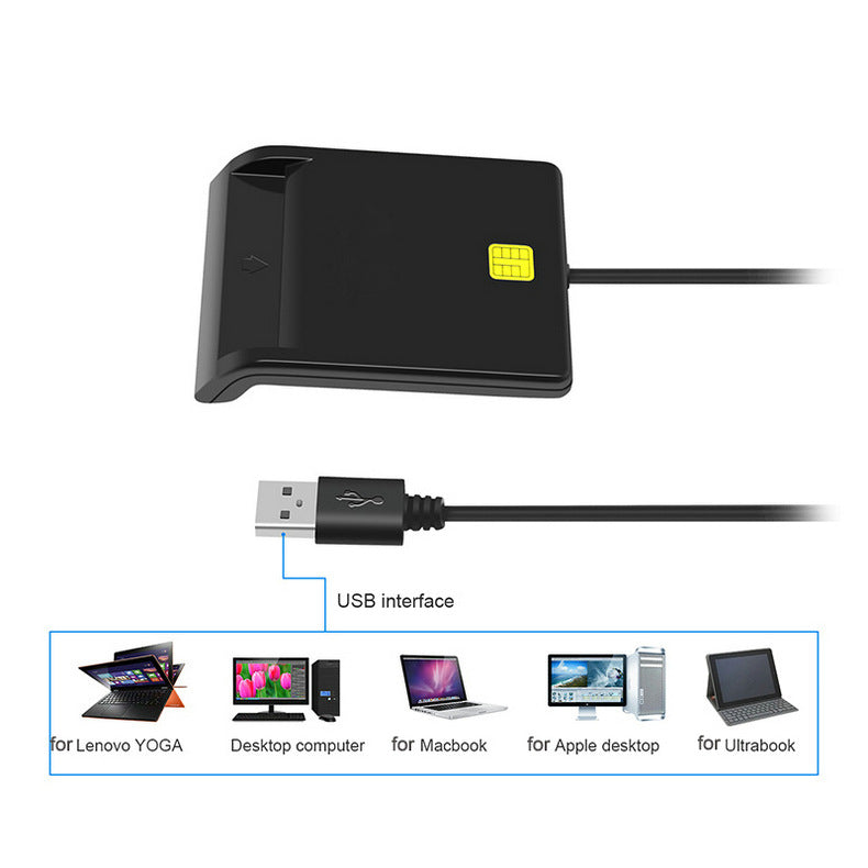 "DM-HC65 USB Smart Card Reader - Universalles Lesegerät für Bank-, SIM- und ID-Karten, Unterstützt Windows & Mac"