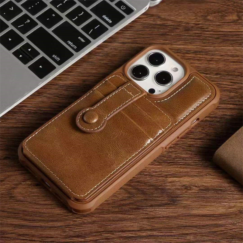 "Modische Kunstleder Handyhülle mit Kartenfach und Standfunktion, Kompatibel mit iPhone Modellen - In verschiedenen Farben erhältlich"