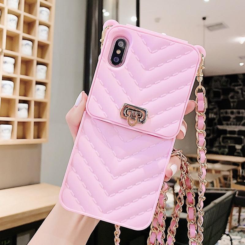 Stylische Umhängetasche mit Kettenriemen & Kartenfach für Handys 📱