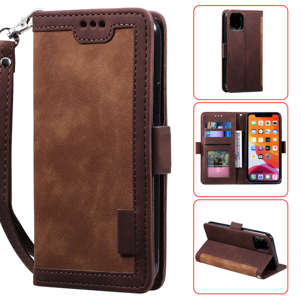 iPhone 12 & SE Retro Lederhülle mit Kartenfächern – Eleganter Rundumschutz