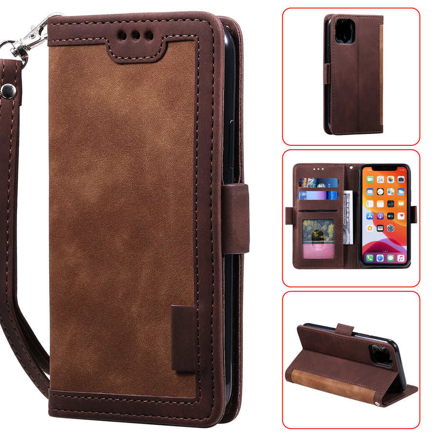 iPhone 12 & SE Retro Lederhülle mit Kartenfächern – Eleganter Rundumschutz