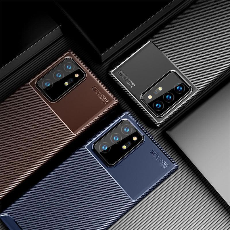 "Premium Samsung S20 Schutzhülle: Anti-Sturz, Anti-Kratzer, Rutschfeste Rückseite - Business-Stil in Vollfarbe aus Karbonfaser-TPU"
