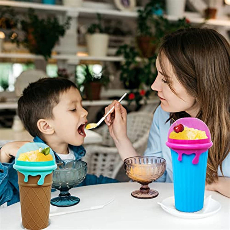 "Schnelle Einfrieren 500ml Slushy Maker Becher - Wiederverwendbare Sommer-Smoothie-Flasche mit Großer Kapazität, Magische Küchen-Gadget für Hausgemachte Säfte und Eiscreme"