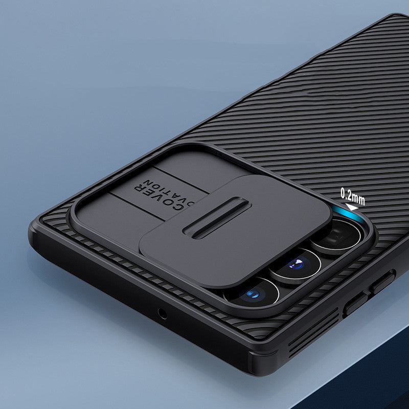 "Premium TPU+PC Schutzhülle für Samsung Galaxy S22 Ultra - Schwarzer Spiegel PRO Serie"