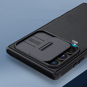 "Premium TPU+PC Schutzhülle für Samsung Galaxy S22 Ultra - Schwarzer Spiegel PRO Serie"
