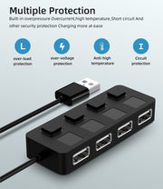 "Oufeir 4-in-1 USB-Hub Multiport Splitter, Hochgeschwindigkeits-Übertragungsrate, Keine Externe Stromversorgung Benötigt"