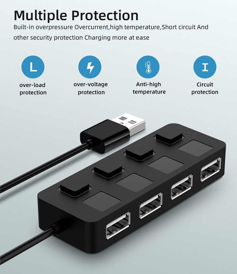 "Oufeir 4-in-1 USB-Hub Multiport Splitter, Hochgeschwindigkeits-Übertragungsrate, Keine Externe Stromversorgung Benötigt"