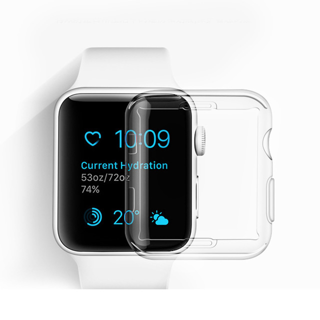 "Apple Watch Schutzgehäuse, Vollständig Transparent TPU, Kratzfest, Stoßfest - Kompatibel mit 2. und 3. Generation"
