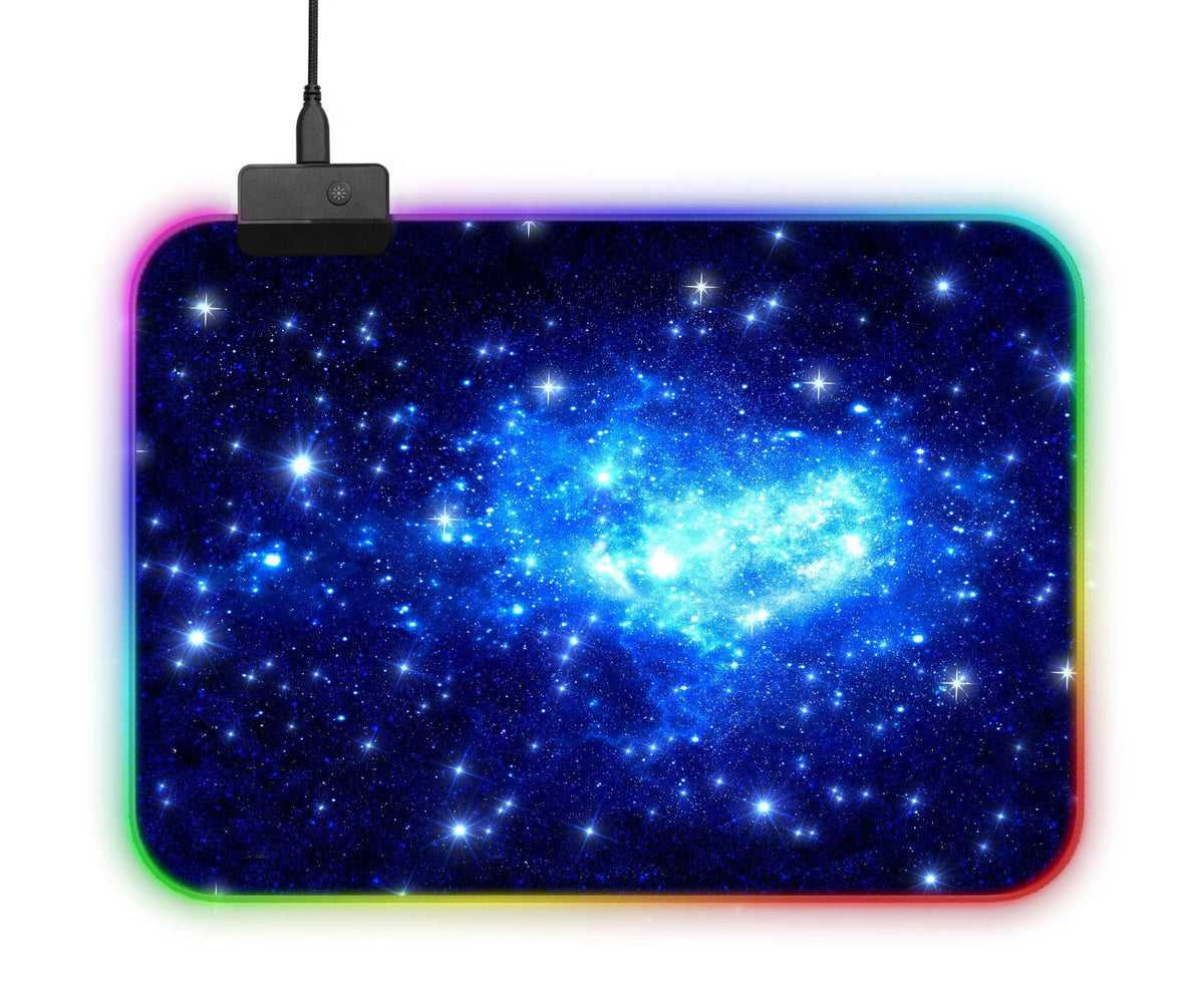 "XXL Gaming Mauspad mit LED Beleuchtung, USB Betrieb, Rutschfestem Gummiuntergrund und Präziser Mikrofaser Oberfläche - 800x300x4mm"