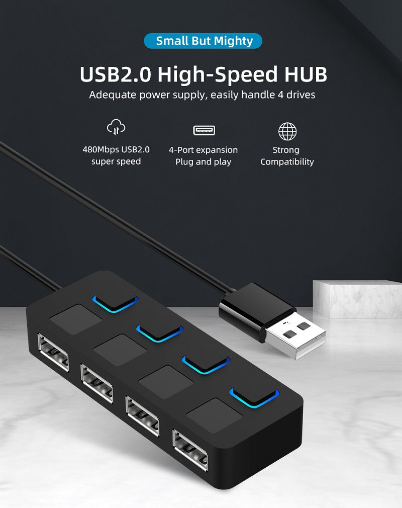 "Oufeir 4-in-1 USB-Hub Multiport Splitter, Hochgeschwindigkeits-Übertragungsrate, Keine Externe Stromversorgung Benötigt"