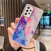"Kauri Wasserfarben-Marmor Regenbogen-Fischschuppen S22 Handyhülle - Stoßfester Schutz & Stilvolles Design für Samsung S22, S21FE und mehr"