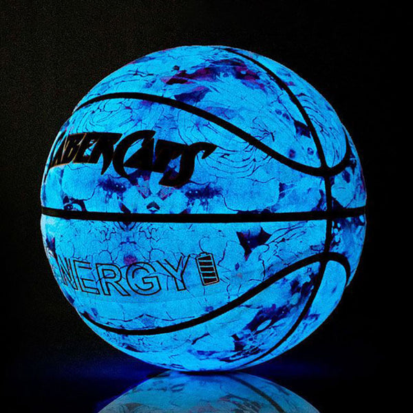 "Langlebiger Leuchtender Basketball im Regenbogen-Blumenmuster, Modisch Minimalistisch, Größe 7"