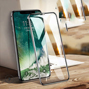 "Premium gehärtetes Glas Handy Schutzfilm - Kratzfest, Anti-Reflex, Anti-Fingerabdruck - Kompatibel mit iPhone Modellen - 10D Schwarz & Weiß"