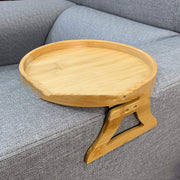 "Praktischer Holz Sofa Armlehnen-Tablett-Tisch: Clip-On TV Snack Schale für Fernbedienung und Kaffee - Modernes & einfaches Design"