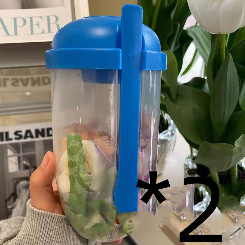 "Minimalistischer Tragbarer Salatbecher 1000ml mit Gabel und Dichtem Deckel - Auslaufsicher und Ideal für Unterwegs, Erhältlich in Weiß, Klein Blau, Mint Grün, Mädchen Rosa"