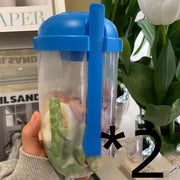 "Minimalistischer Tragbarer Salatbecher 1000ml mit Gabel und Dichtem Deckel - Auslaufsicher und Ideal für Unterwegs, Erhältlich in Weiß, Klein Blau, Mint Grün, Mädchen Rosa"