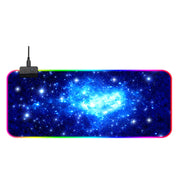 "XXL Gaming Mauspad mit LED Beleuchtung, USB Betrieb, Rutschfestem Gummiuntergrund und Präziser Mikrofaser Oberfläche - 800x300x4mm"