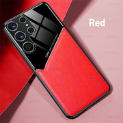 "Premium Leder Handyhülle für Samsung S22Ultra mit Magnetischer Autohalterung - Geschäftliches Design in Verschiedenen Farben"