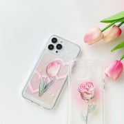 "Schutz Handyhülle in Halo-Rose für iPhone Modelle - Stoßfest und Stilvoll"