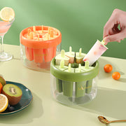 "Hochwertige Eisform für Popsicles, Küchenhelfer für Zuhause, PS+PP Material, Orange/Grün, 13.2*13.2*11.2cm"