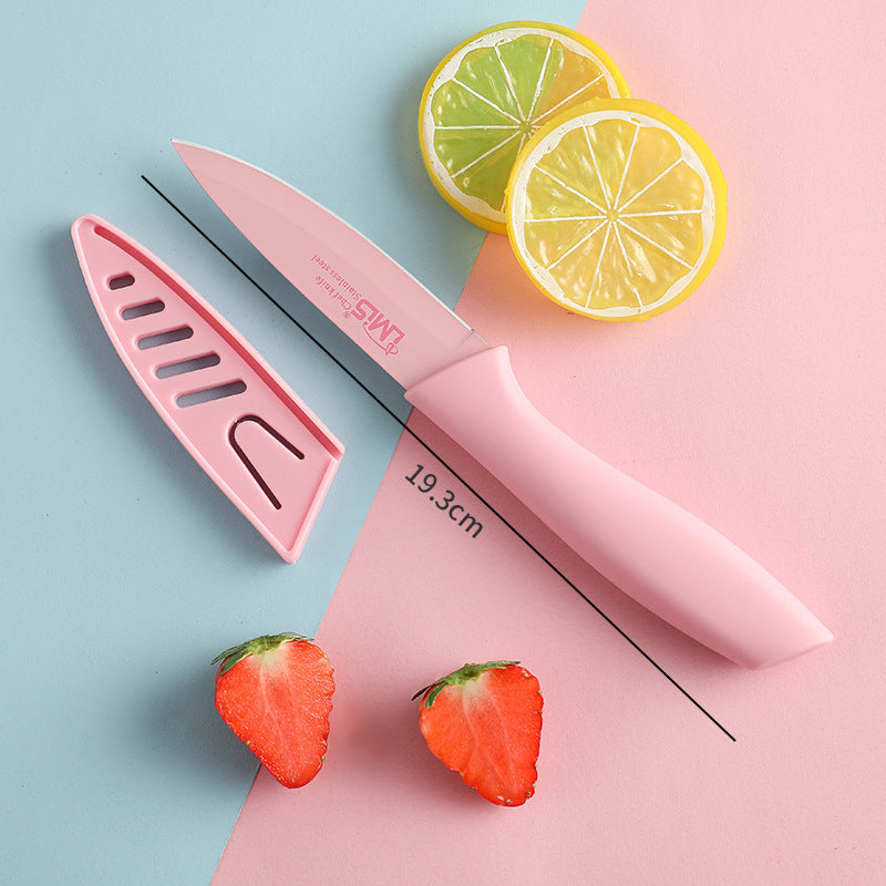 "Multifunktionaler Küchenmesser-Set aus Edelstahl - Japanisches Sande Messer, Obst-Messer, Schäler und Schneidebrett"