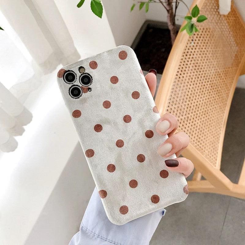 "Kompatibel, Flauschige Welle Punkt Handyhülle für iPhone - Einfacher Stil, Solide Farben, TPU Material"