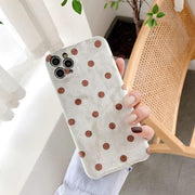 "Kompatibel, Flauschige Welle Punkt Handyhülle für iPhone - Einfacher Stil, Solide Farben, TPU Material"