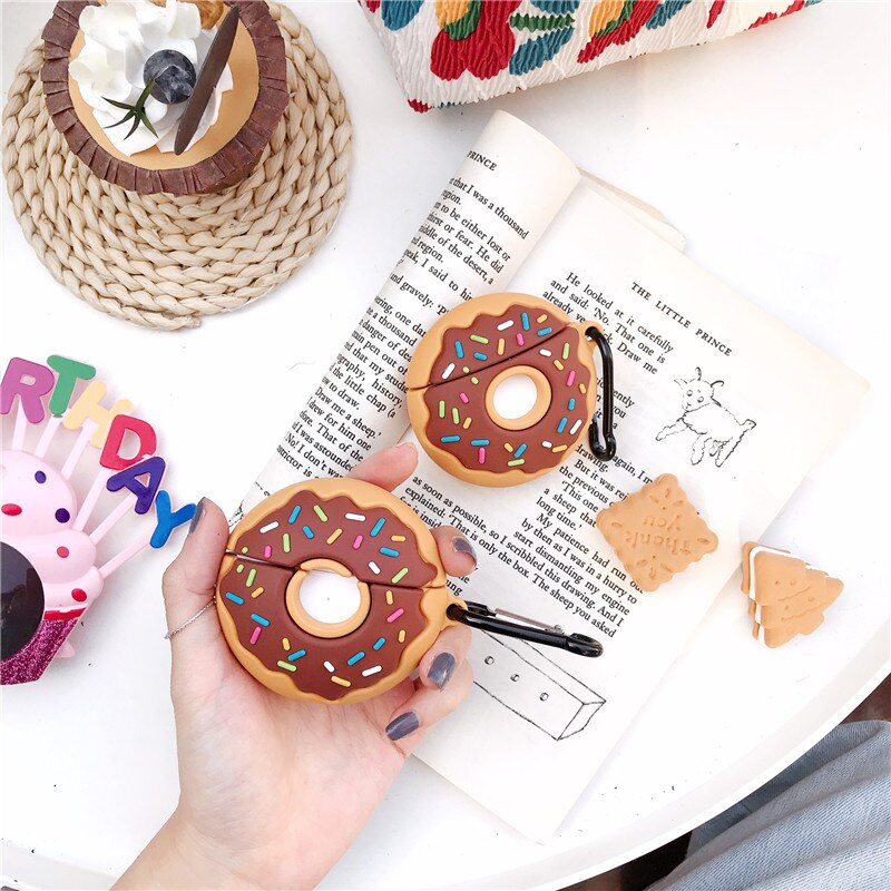 "Silikon Donut Design Hülle für Apple AirPods Pro - Umweltfreundlich, Stoßfest, Schmutzabweisend mit Staubstecker"