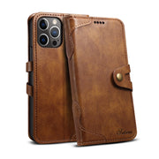 "Premium Leder Flip Wallet Handyhülle für iPhone 13, 13 Pro, 12 - Business-Stil in Schwarz, Braun, Rot, Blau"