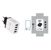 "Schnell-Ladegerät USB 3.0 mit 4 Ports, Kompatibel mit iPhone, Huawei & Mehr, Tragbare Wandladegerät für Zuhause und Reise"