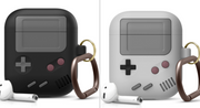 "Silikonhülle im klassischen Spielkonsolen-Design für Airpods Pro mit Schlüsselanhänger - Kompatibel mit Apple, Erhältlich in Schwarz und Grau"