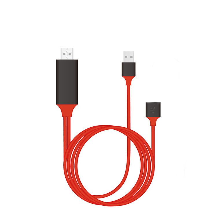 "Universelles 2M HDMI TV AV Adapterkabel, Kompatibel mit Apple iPhone 5 6 6S 7 7 Plus, USB 1080P, Unterstützt Aufladung und 4K x 2K @30Hz Auflösung"