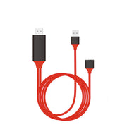 "Universelles 2M HDMI TV AV Adapterkabel, Kompatibel mit Apple iPhone 5 6 6S 7 7 Plus, USB 1080P, Unterstützt Aufladung und 4K x 2K @30Hz Auflösung"