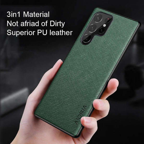 "Schlichte Kreuzmuster Handyhülle für Samsung, Rückseitenschutz aus PU-Material, Komfortabel & Langlebig, Verschiedene Farben"