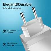 "Schnell-Ladegerät USB 3.0 mit 4 Ports, Kompatibel mit iPhone, Huawei & Mehr, Tragbare Wandladegerät für Zuhause und Reise"
