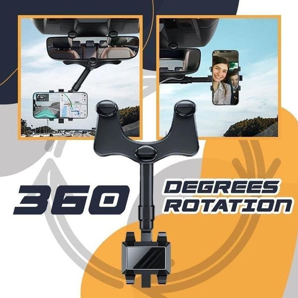 "Universeller Auto-Spiegel Handyhalter - 360° Drehbar, Einstellbare Länge, Einfache Bedienung, Keine Spuren nach Entfernung"
