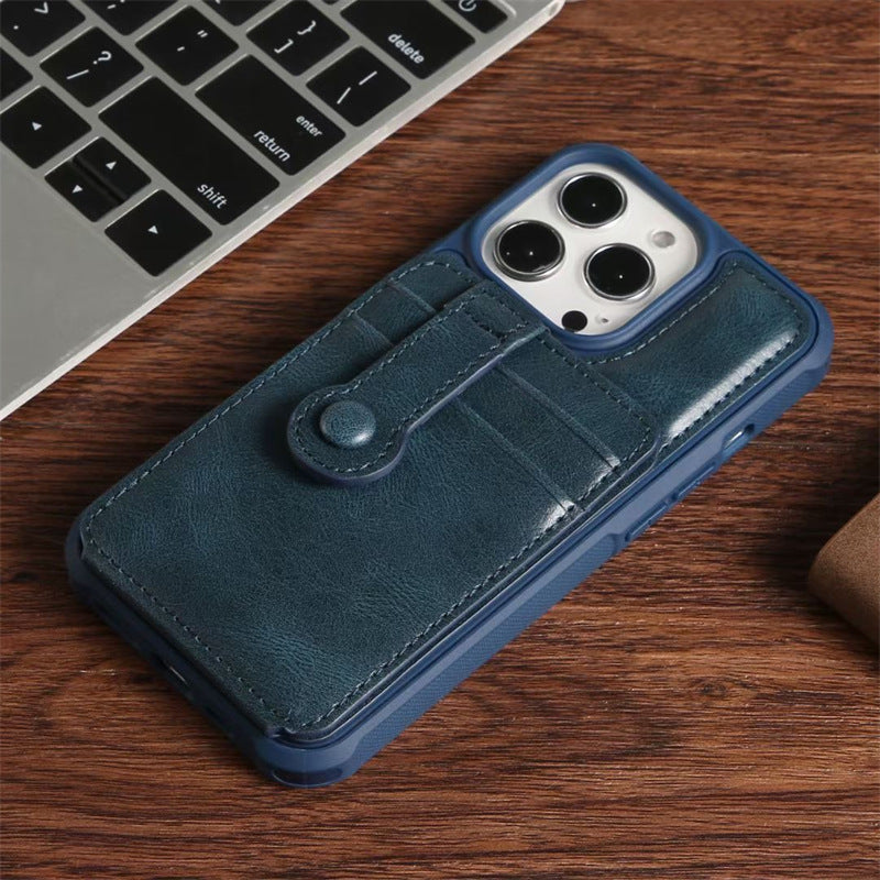 "Modische Kunstleder Handyhülle mit Kartenfach und Standfunktion, Kompatibel mit iPhone Modellen - In verschiedenen Farben erhältlich"