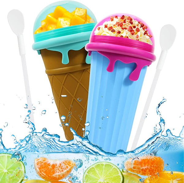 "Schnelle Einfrieren 500ml Slushy Maker Becher - Wiederverwendbare Sommer-Smoothie-Flasche mit Großer Kapazität, Magische Küchen-Gadget für Hausgemachte Säfte und Eiscreme"