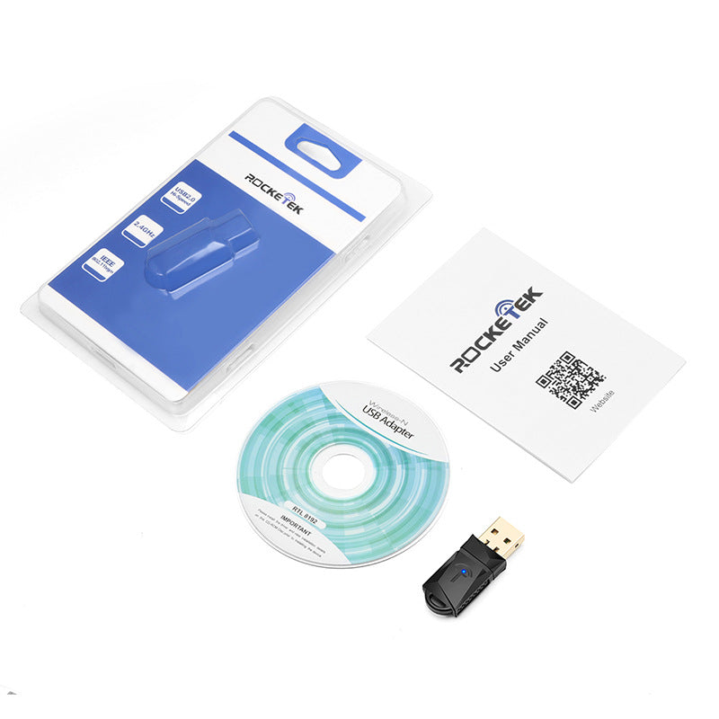 "300 Mbps Tragbarer WLAN-USB-Adapter - Hochleistungs-Netzwerkkarte mit Treiber-CD und Benutzerhandbuch"