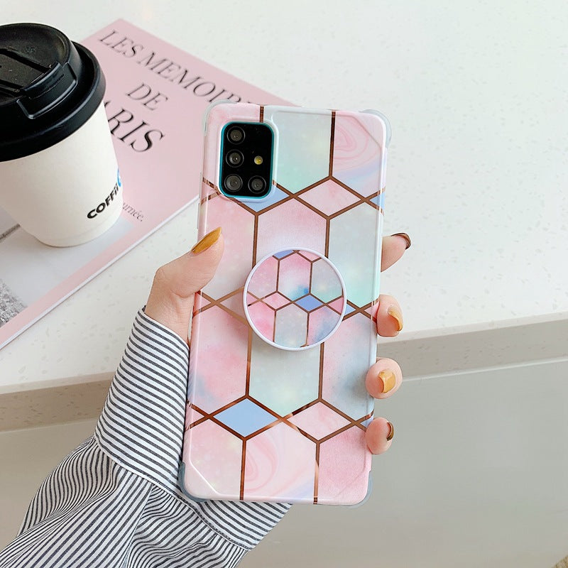 "Glänzende Marmor Handyhülle mit Heißprägung - Modisches und Einfaches Design, TPU Material"