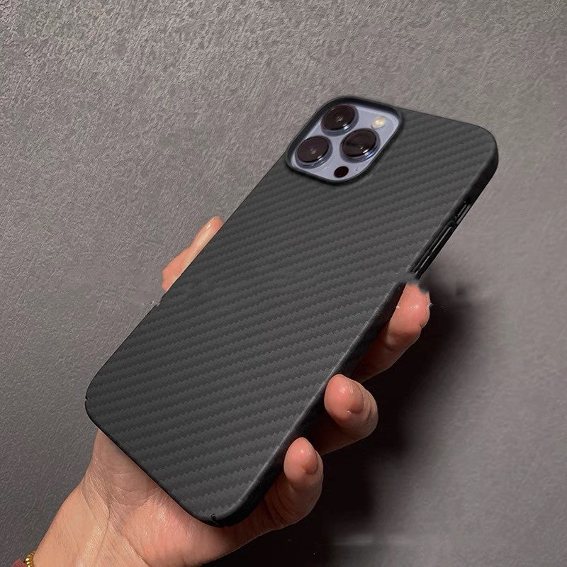 "Ultra-dünne Kevlar Handyhülle, PC-Kohlefaser, 3D-Trenddesign, Stoß- und Verschleißfest für iPhone 13/14 Serie"