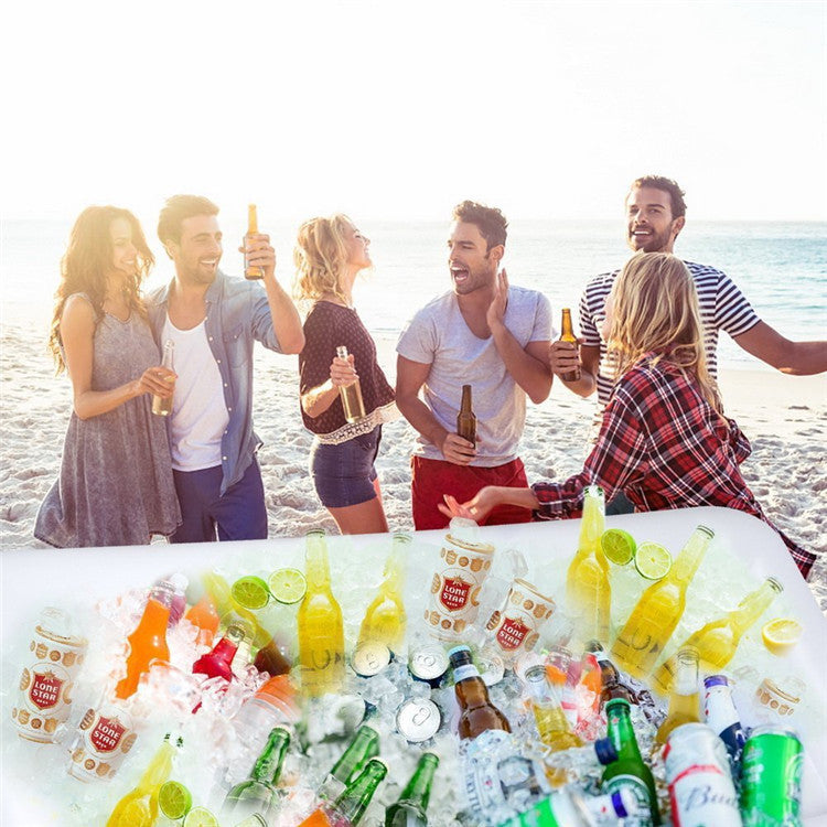 "Wiederverwendbarer Sommer Aufblasbarer Wasserbar-Tisch: PVC-Luftkissen für Essen und Getränke, Perfekt für Poolpartys und Grillabende"