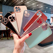 "Modisches TPU Handyhülle mit Electroplating für iPhone - Klassisch Schwarz, Athen Weiß, Kirsch Lila, Maiden Pink, Minze Grün, Hawthorn Rot"