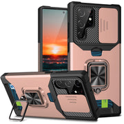 "Ultra Robuste Schiebefenster Handyhülle mit Plug-in Karte, Sturzsicher, Kompatibel mit iPhone Modellen - TPU+PC+Metall"
