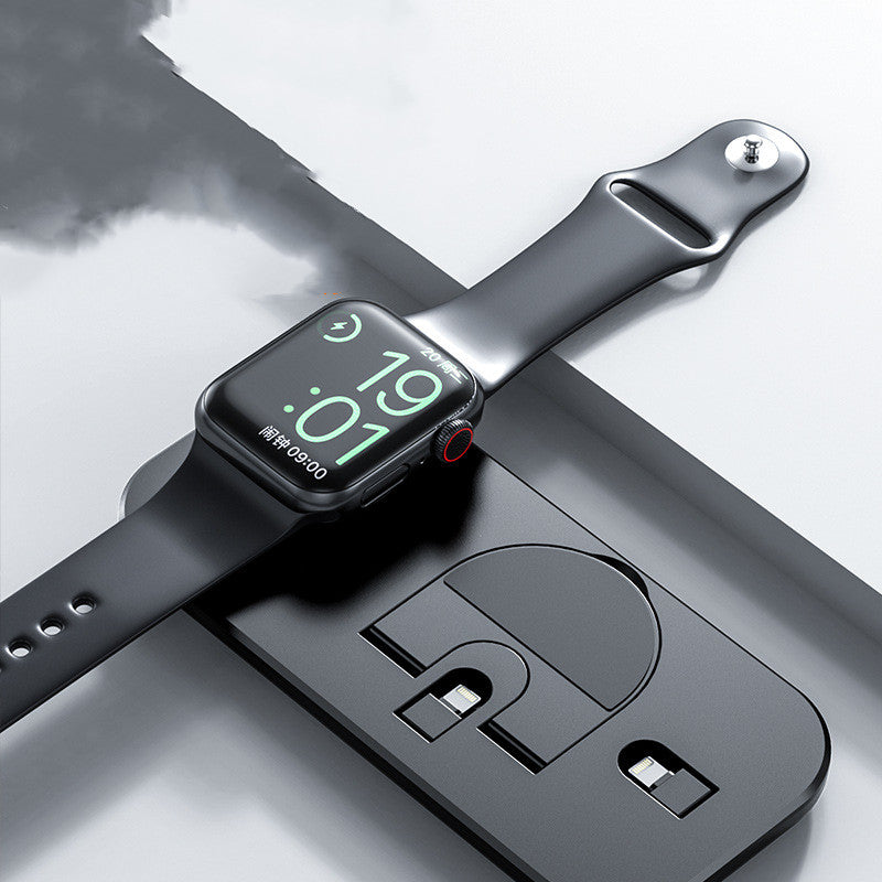 "Tragbares Drahtloses Ladegerät mit Faltbarem Handyhalter - 30W Gesamtleistung, Ideal für Apple Produkte"